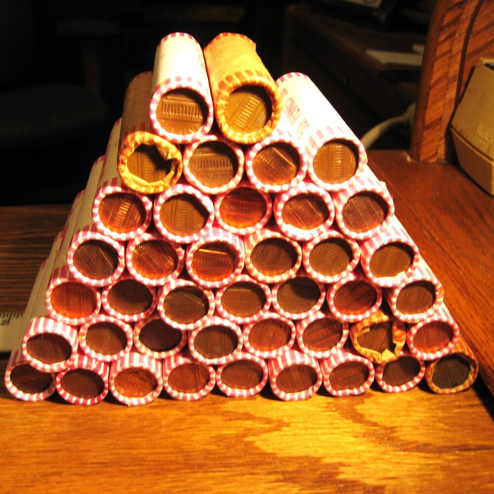 1960'S THROUGH EARLY 1980'S 50 CENT ROLLS OF PENNIES
